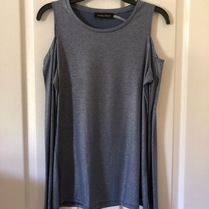 Ivanka Trump Castles Blue Cold Shoulder Top